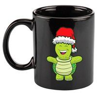 Turtle With Santa Hat Cute Turtle Christmas 11oz C Handle Ceramic Mug