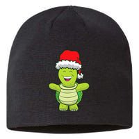 Turtle With Santa Hat Cute Turtle Christmas Sustainable Beanie