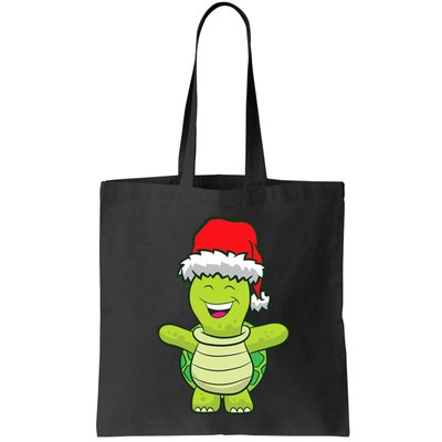 Turtle With Santa Hat Cute Turtle Christmas Bag