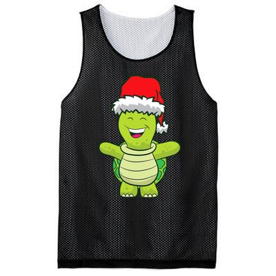 Turtle With Santa Hat Cute Turtle Christmas Mesh Reversible Basketball Jersey Tank