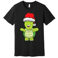 Turtle With Santa Hat Cute Turtle Christmas Premium T-Shirt