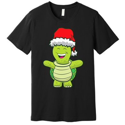 Turtle With Santa Hat Cute Turtle Christmas Premium T-Shirt