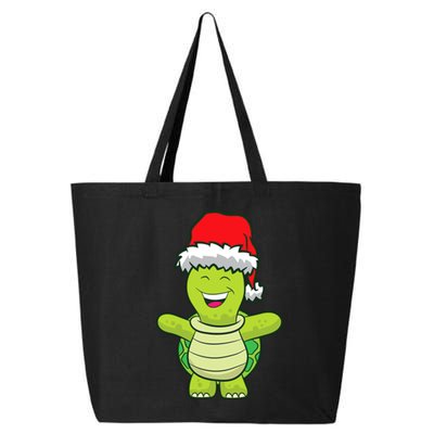 Turtle With Santa Hat Cute Turtle Christmas 25L Jumbo Tote