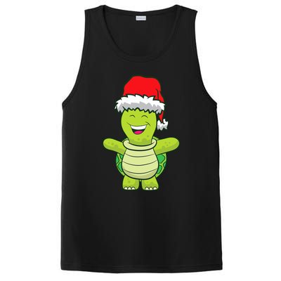 Turtle With Santa Hat Cute Turtle Christmas PosiCharge Competitor Tank