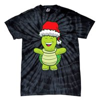 Turtle With Santa Hat Cute Turtle Christmas Tie-Dye T-Shirt