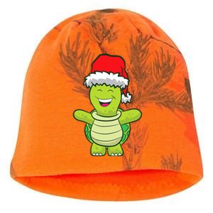 Turtle With Santa Hat Cute Turtle Christmas Kati - Camo Knit Beanie