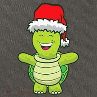 Turtle With Santa Hat Cute Turtle Christmas Cotton Canvas Backpack