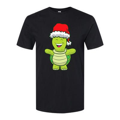 Turtle With Santa Hat Cute Turtle Christmas Softstyle CVC T-Shirt