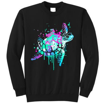 Turtle Watercolor Sea Ocean Wildlife Animal Sweatshirt