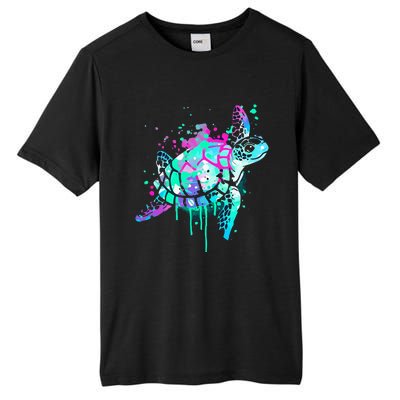 Turtle Watercolor Sea Ocean Wildlife Animal Tall Fusion ChromaSoft Performance T-Shirt