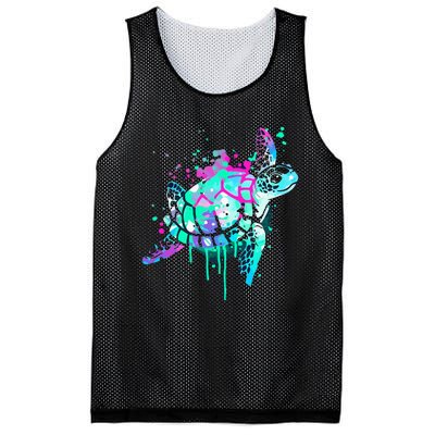 Turtle Watercolor Sea Ocean Wildlife Animal Mesh Reversible Basketball Jersey Tank