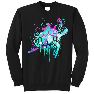 Turtle Watercolor Sea Ocean Wildlife Animal Tall Sweatshirt