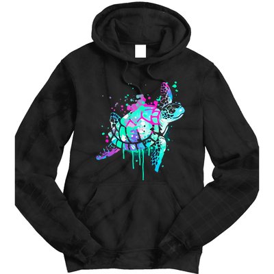 Turtle Watercolor Sea Ocean Wildlife Animal Tie Dye Hoodie