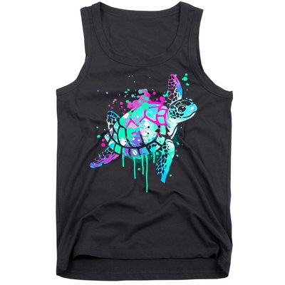 Turtle Watercolor Sea Ocean Wildlife Animal Tank Top