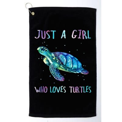 Turtle Watercolor Sea Ocean Just A Girl Who Loves Turtles Cute Gift Platinum Collection Golf Towel