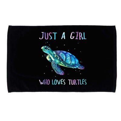 Turtle Watercolor Sea Ocean Just A Girl Who Loves Turtles Cute Gift Microfiber Hand Towel