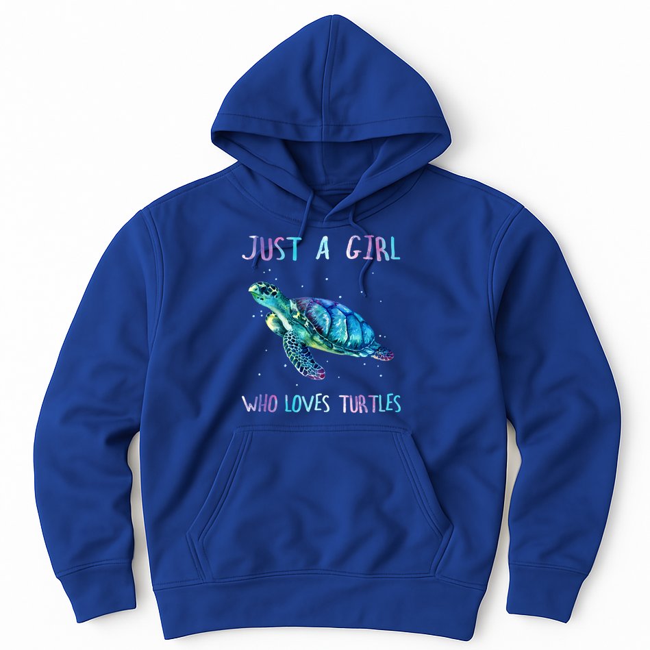 Turtle Watercolor Sea Ocean Just A Girl Who Loves Turtles Cute Gift Hoodie
