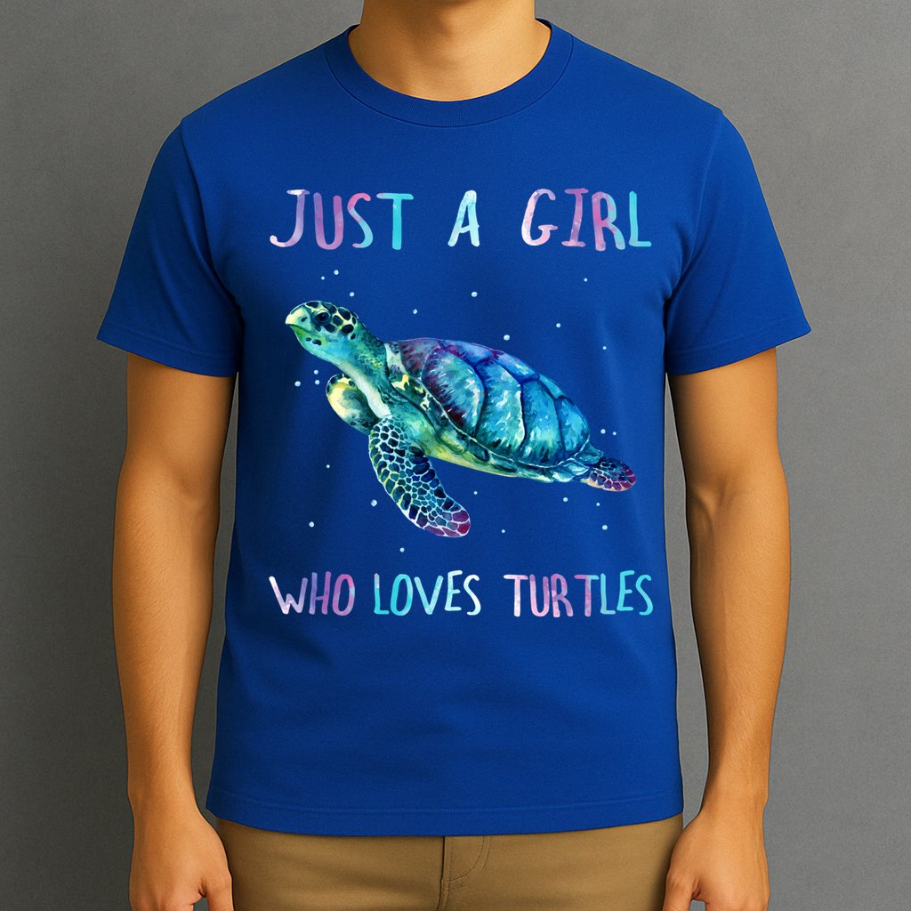 Turtle Watercolor Sea Ocean Just A Girl Who Loves Turtles Cute Gift T-Shirt