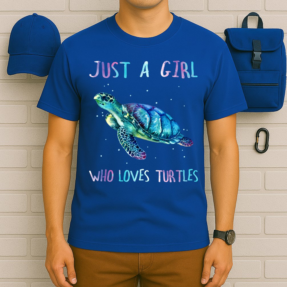 Turtle Watercolor Sea Ocean Just A Girl Who Loves Turtles Cute Gift T-Shirt