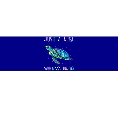 Turtle Watercolor Sea Ocean Just A Girl Who Loves Turtles Cute Gift Bumper Sticker