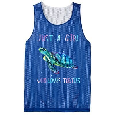 Turtle Watercolor Sea Ocean Just A Girl Who Loves Turtles Cute Gift Mesh Reversible Basketball Jersey Tank