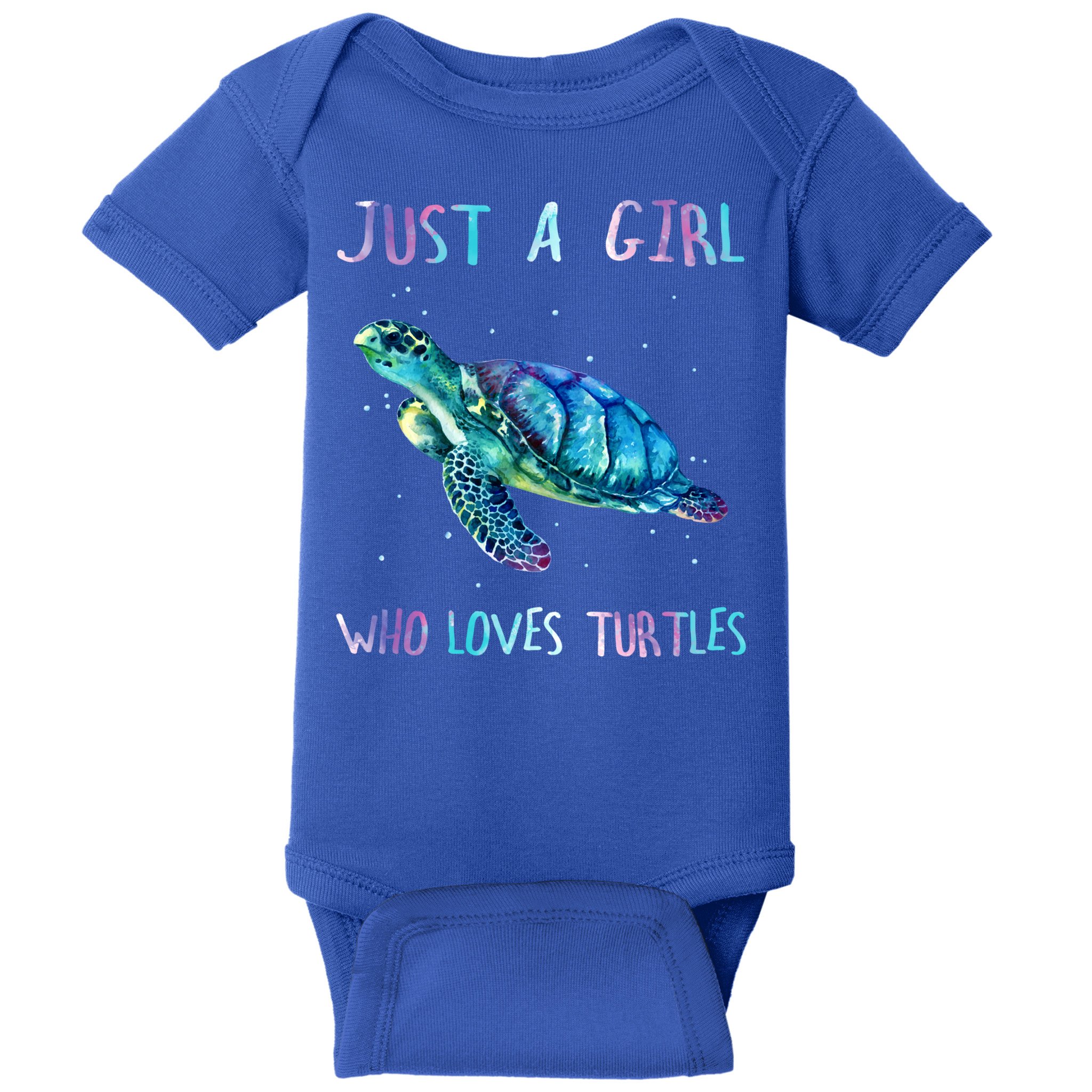 Turtle Watercolor Sea Ocean Just A Girl Who Loves Turtles Cute Gift Baby Bodysuit