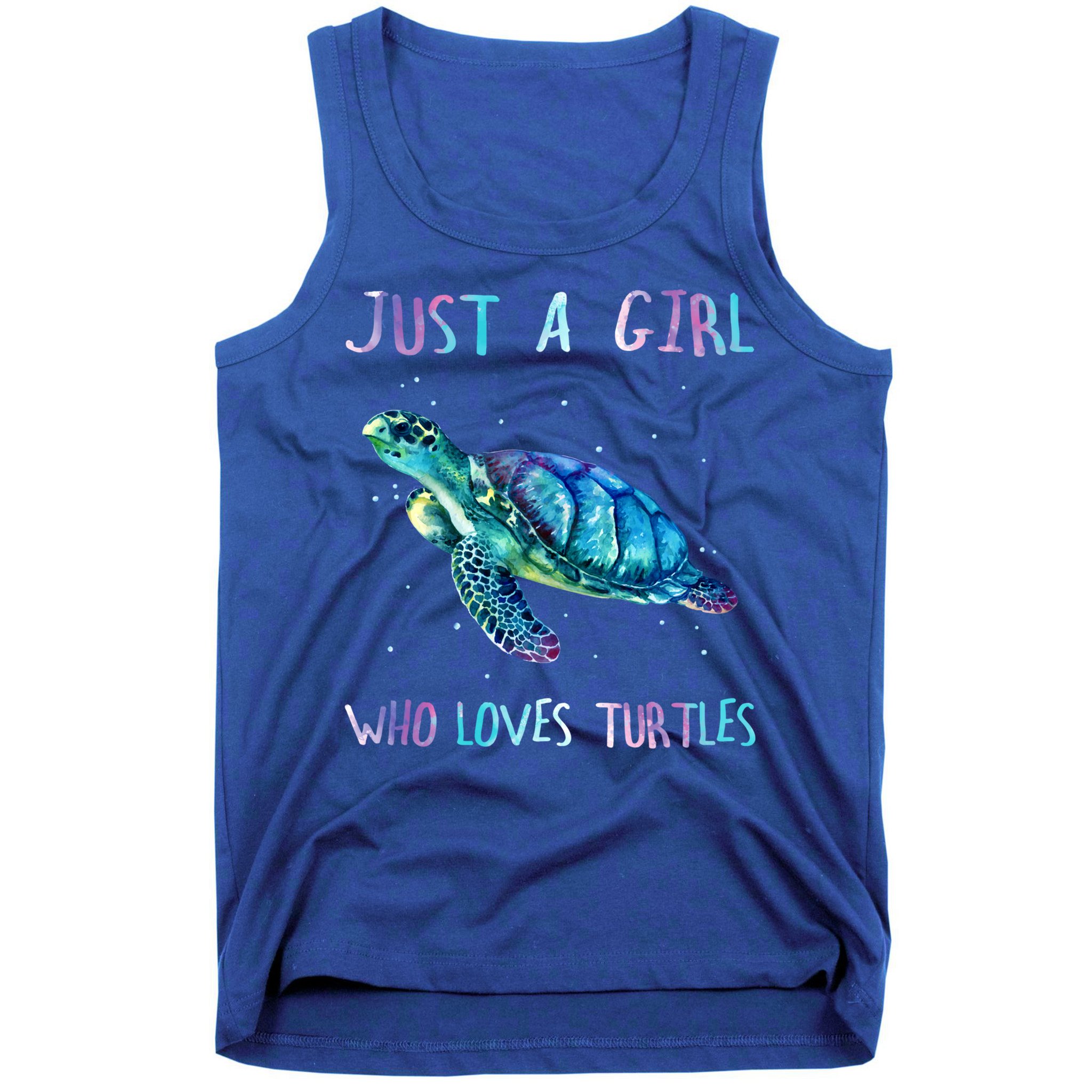 Turtle Watercolor Sea Ocean Just A Girl Who Loves Turtles Cute Gift Tank Top