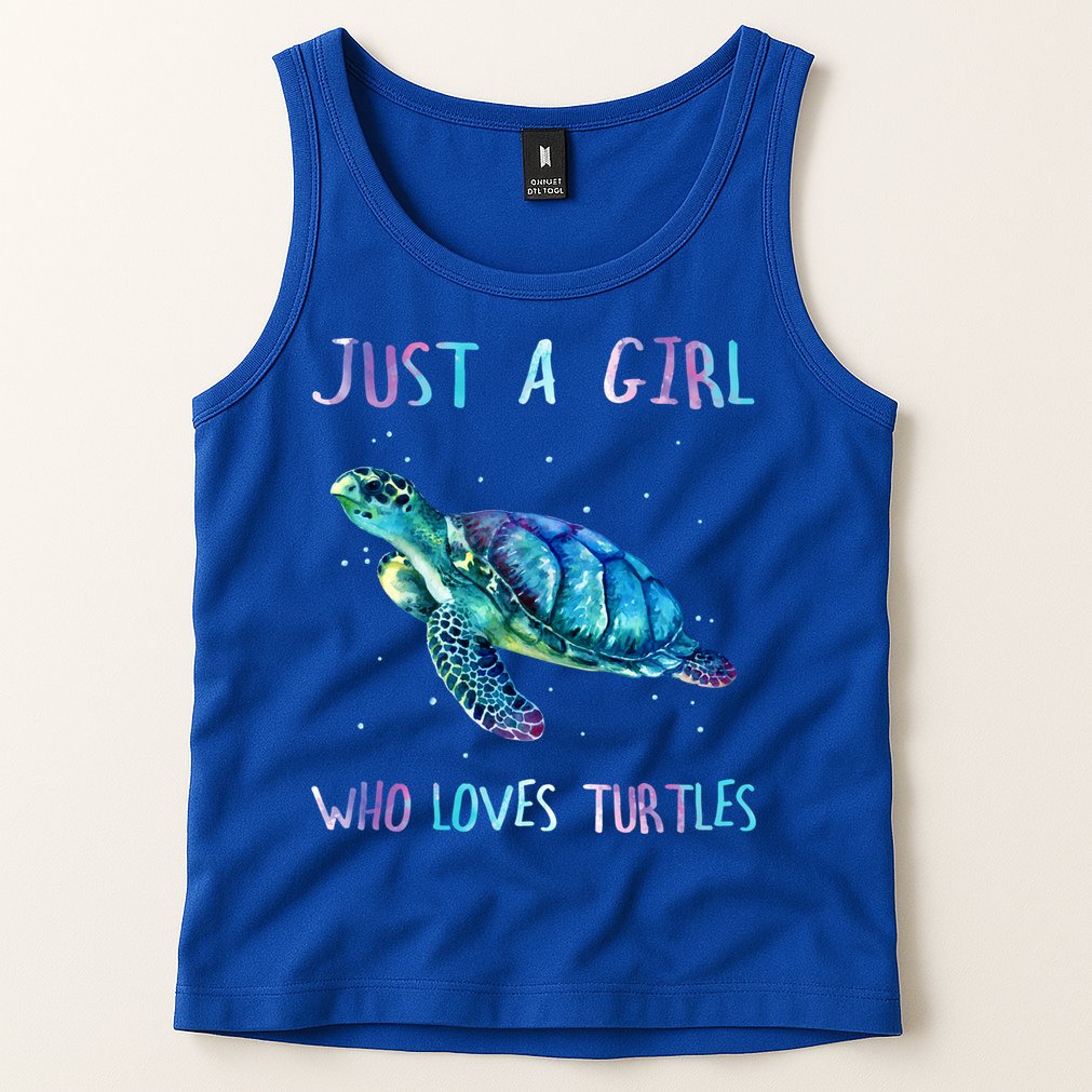 Turtle Watercolor Sea Ocean Just A Girl Who Loves Turtles Cute Gift Tank Top