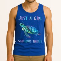 Turtle Watercolor Sea Ocean Just A Girl Who Loves Turtles Cute Gift Tank Top
