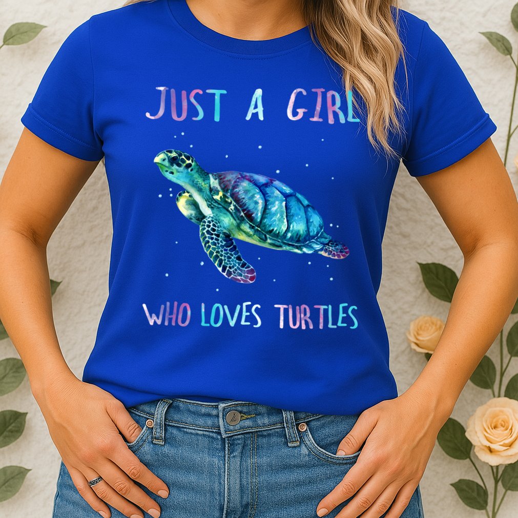 Turtle Watercolor Sea Ocean Just A Girl Who Loves Turtles Cute Gift Womens T-Shirt