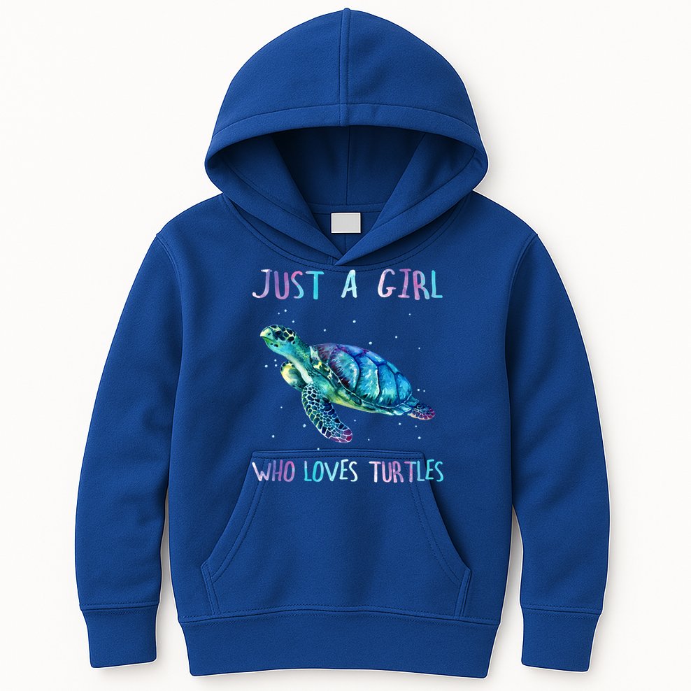 Turtle Watercolor Sea Ocean Just A Girl Who Loves Turtles Cute Gift Kids Hoodie