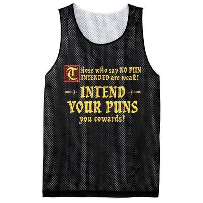 Those Who Say No Pun Intended Are Weak Intend Your Puns Mesh Reversible Basketball Jersey Tank