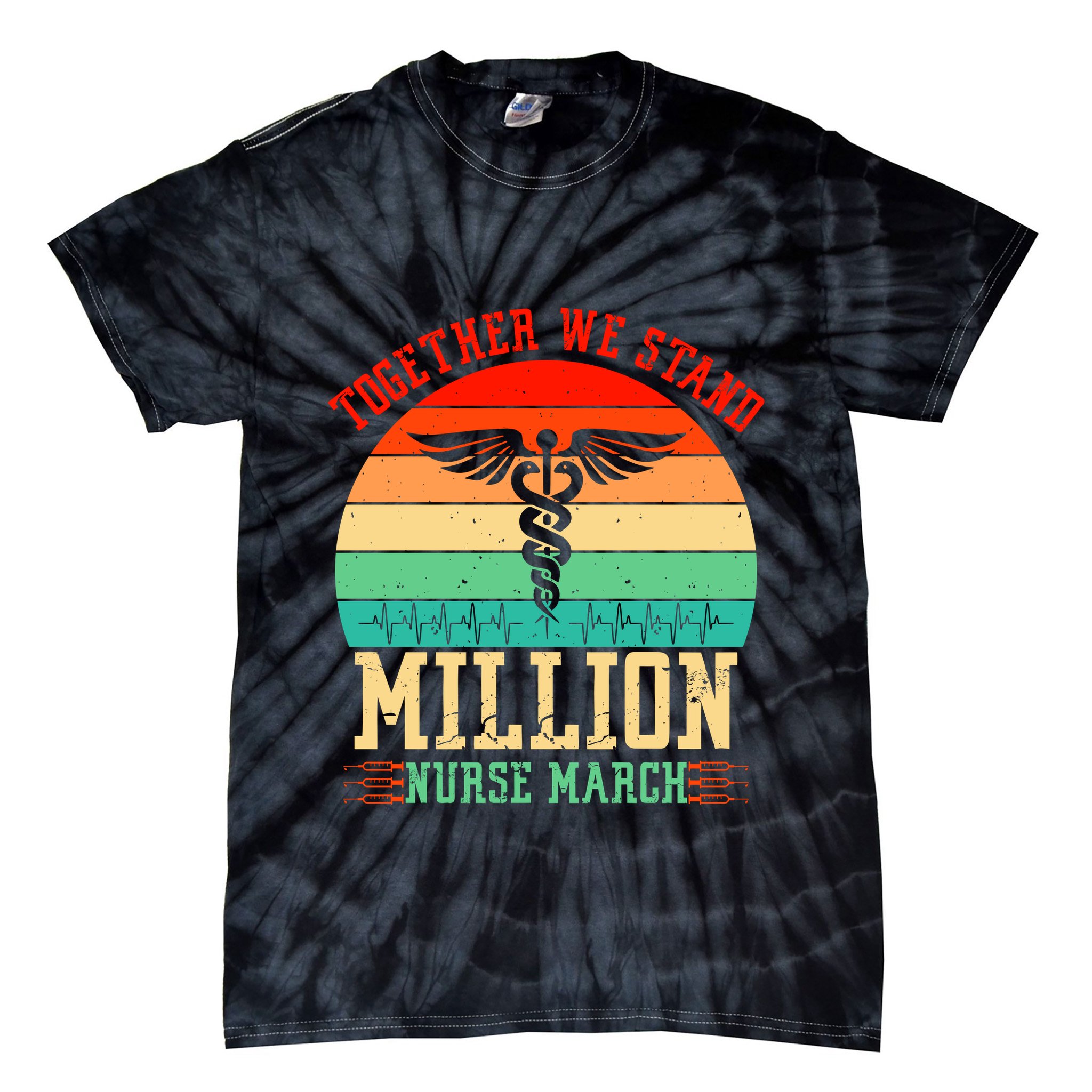 Together We Stand Million Nurse March Tie-Dye T-Shirt