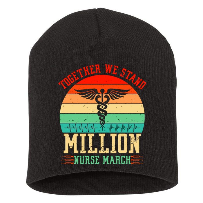 Together We Stand Million Nurse March Short Acrylic Beanie