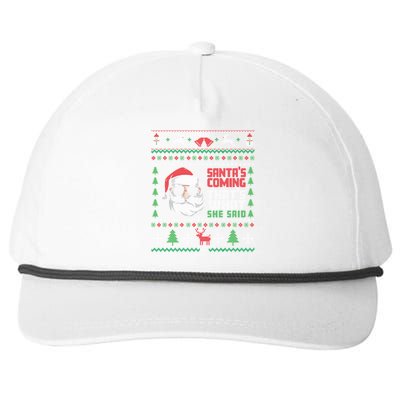 Thats What She Said Ugly Xmas Design Christmas Snapback Five-Panel Rope Hat