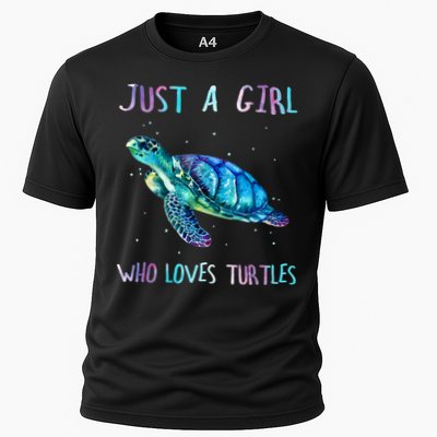 Turtle Watercolor Sea Ocean Just A Girl Who Loves Turtles Performance Shirt