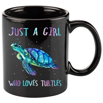 Turtle Watercolor Sea Ocean Just A Girl Who Loves Turtles 11oz C Handle Ceramic Mug