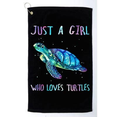 Turtle Watercolor Sea Ocean Just A Girl Who Loves Turtles Golf Towel