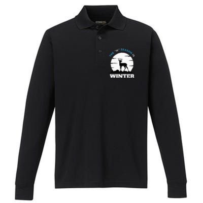 The W Season Is Winter Performance Long Sleeve Polo