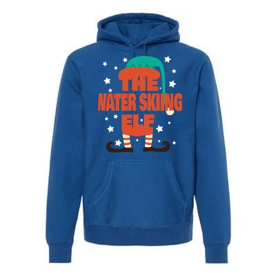 The Water Skiing Elf Christmas Pajama Water Skiing Funny Gift Premium Hoodie