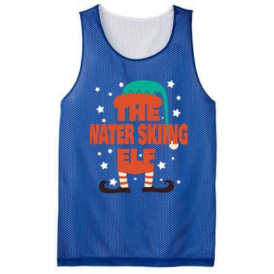 The Water Skiing Elf Christmas Pajama Water Skiing Funny Gift Mesh Reversible Basketball Jersey Tank