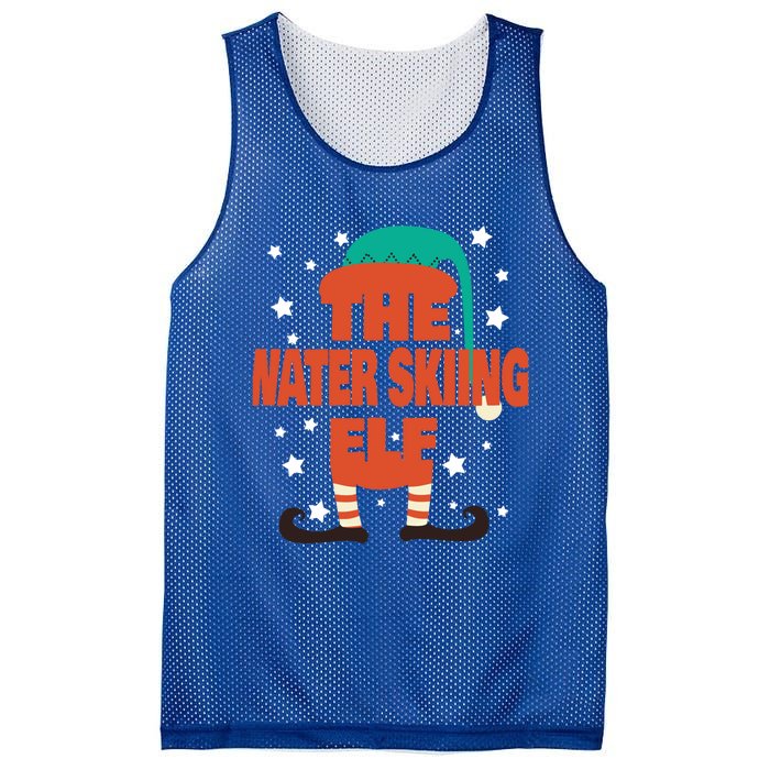 The Water Skiing Elf Christmas Pajama Water Skiing Funny Gift Mesh Reversible Basketball Jersey Tank