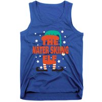 The Water Skiing Elf Christmas Pajama Water Skiing Funny Gift Tank Top