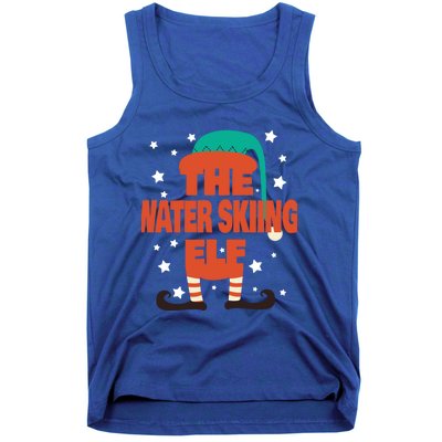 The Water Skiing Elf Christmas Pajama Water Skiing Funny Gift Tank Top