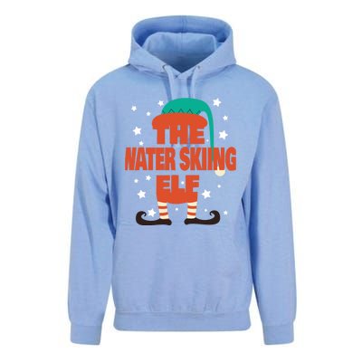 The Water Skiing Elf Christmas Pajama Water Skiing Funny Gift Unisex Surf Hoodie