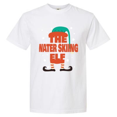 The Water Skiing Elf Christmas Pajama Water Skiing Funny Gift Garment-Dyed Heavyweight T-Shirt