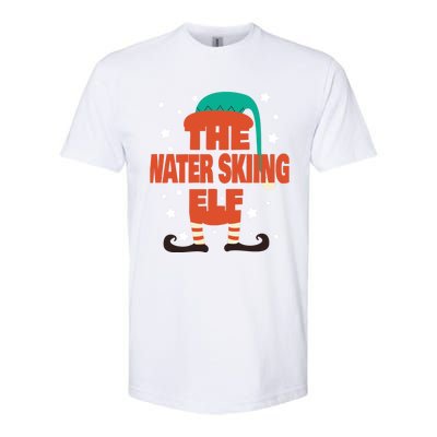 The Water Skiing Elf Christmas Pajama Water Skiing Funny Gift Softstyle CVC T-Shirt