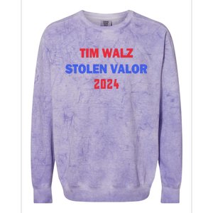 Tim Walz Stolen Valor Colorblast Crewneck Sweatshirt