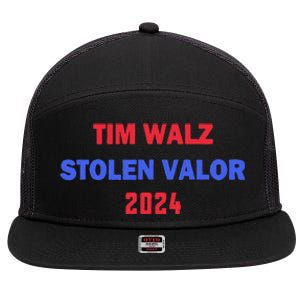 Tim Walz Stolen Valor 7 Panel Mesh Trucker Snapback Hat