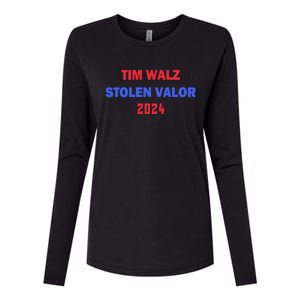 Tim Walz Stolen Valor Womens Cotton Relaxed Long Sleeve T-Shirt